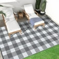thumbnail image 4 of TEQIN Reversible Outdoor Rugs,Plastic Rug Outdoor Rug Lightweight Outside Mats Modern Outdoor Rug for Patio Portable Mats Black White Outdoor Checkered Rugs for RV Backyard Deck Picnic Beach, 4 of 9