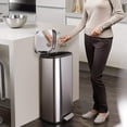 thumbnail image 2 of LAZY BUDDY Stainless Steel Step Trash Can, Kitchen Garbage Can with Soft-Close Lid, Rectangular, 2 of 7