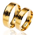 thumbnail image 2 of Crown Ornaments for Couples Wedding Gift Stainless Steel Rings European American Matching Jewelry His Queen Her King Bands Individually Packaged, 2 of 2