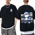 thumbnail image 1 of Camisetas de algodón con estampado de gato de dibujos animados para hombre, Tops de manga corta, camisetas informales de gran tamaño, camiseta Y2K con cuello redondo, Verano, 1 of 4