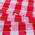 thumbnail image 6 of Valentine''s Day Checkered Fabric Rectangle Table Cloth- 60 x 120 Inch -Polyester Heart Pattern Tablecloth, Table Cover Protector for Party, Wedding, Valentine Decoration Use, Red & White, 6 of 6