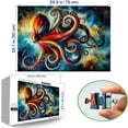 thumbnail image 3 of 1000-Piece Adult Wood Jigsaw Puzzle, Vibrant Rainbow Octopus Abstract Watercolor Art Puzzle, Colorful Ocean Creature, High-Difficulty, Stress-Relieving, Home Wall Decor, Eco-Friendly, 29.5x19.7in, 3 of 7