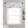 thumbnail image 3 of Blue Marble Linen Curtain Valance for Bedroom/Bathroom/Kitchen/Office/Living/Dining Room Window,Modern Abstract White Grey Aesthetics Art Pocket Topper Drapes Decorative Cafe Drapery Panel 54"x18", 3 of 6
