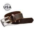 thumbnail image 4 of Titanium Wide Pin Distressed Leather Belt by Nickel Smart®- Durable, USA Made Casual Men's Belt, 4 of 9