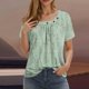 thumbnail image 2 of Camisetas de Cuello Redondo Impreso Gradiente de las Mujeres, Manga Corta Casual Top para el Uso Diario, 2 of 4