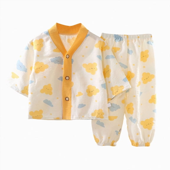 CAUYDY Kid Girl Pajamas Outfits for Children 5-7T 8-10Y Long Sleeved Shirt and Pants 2 Piece Soft Set Girls Fall Winter Clothes Sizes 7-8 Years,Orange