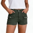 thumbnail image 5 of VBVC Women's Flap Pockets Cargo Jean Shorts , High Waisted Slim Fit Denim Shorts For Women,Ladies' Casual Summer Shorts with Pockets,Army Green,S-2XL, 5 of 8
