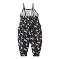 thumbnail image 4 of Otqutp Toddler Birthday Jumpsuit Easter Baby Girls Overalls Romper Outfit Sleeveless Rabbit Print Bell Bottom Jumpsuit 1 to 6 Years, 4 of 9