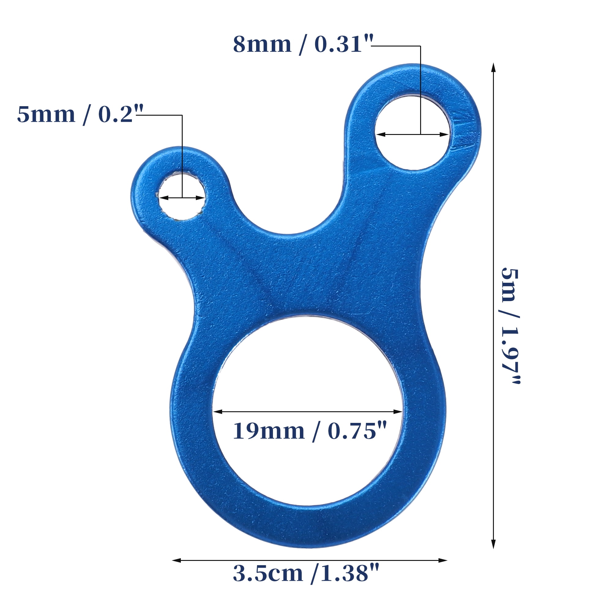 Unique Bargains 8Pcs Rope Buckle Aluminum Alloy Cord Adjuster ["Blue"]