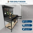 thumbnail image 3 of YUSAZENS 48 Inch Two Tier Workbench, Cold Rolled Steel Frame with Back Panel, Black Heavy Duty Storage Utility Table for Home Garage Organization, 3 of 6