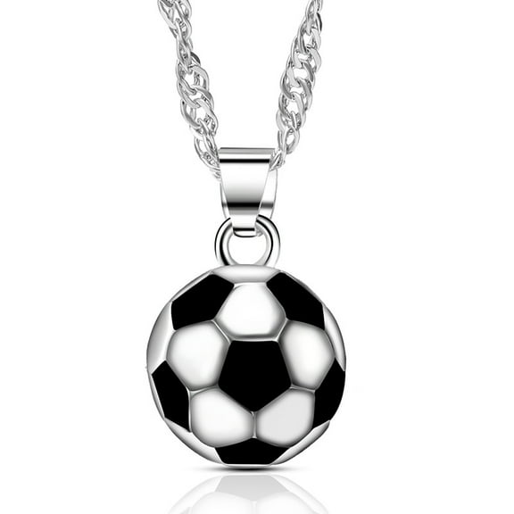 3D Soccer Necklace - Solid Stainless Steel Ball Pendant for Fans Team Jewelry Gift