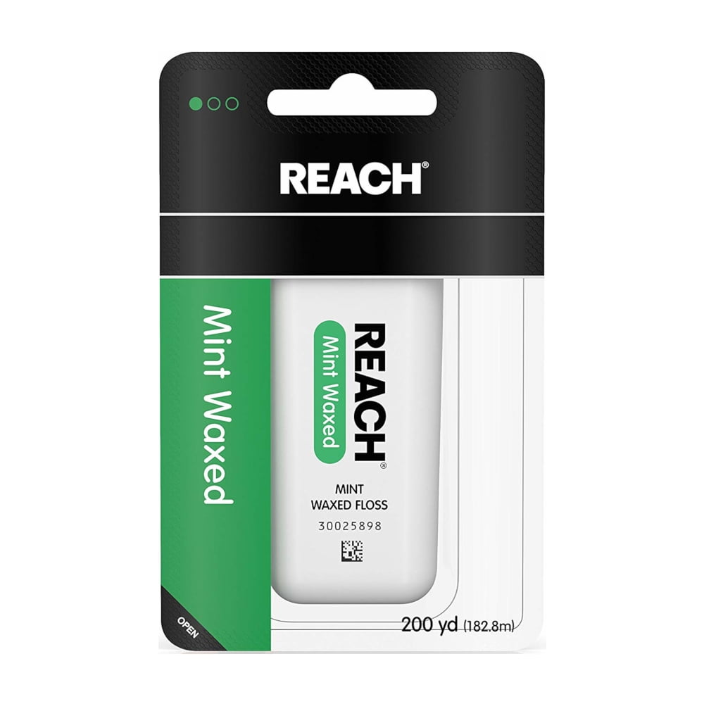 Reach Mint Waxed Dental Floss, Smooth Glide with Fresh Mint Flavor, 200 yd (Pack of 6)