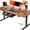 Rustic Brown, variant on HLDIRECT Electric Standing Desk with 2 Drawers & Power Outlets & USB Ports, 47×31.5 inches Height Adjustable Desk with Storage, Sit Stand up Desk for Home Office, Rustic Brown