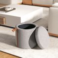 thumbnail image 2 of Compact Round Ottoman with Storage Feature/Neutral Color Fits Any Style, 2 of 7