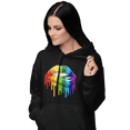 thumbnail image 4 of Gildan Heavy Blend Women's Hooded Sweatshirt, Multicolor Lips Print, Black, Size Medium, 4 of 11