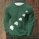 thumbnail image 5 of Camisa de Día de San Patricio Hombres de Manga Larga de Manga Larga Cuello Redondo Tops Casuales Poliéster Súper Suave para Fiesta Festival Vacaciones Viaje Calle Uso Diario, 5 of 6