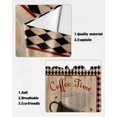 thumbnail image 5 of Swag Curtains, Coffee Time Coffee Cup Vintage Plaid Rod Pocket Kitchen Curtains Valances Tier Curtains Swag Valance Curtains for Bedroom Living Room 36" x 45", 2 Panels, 5 of 6