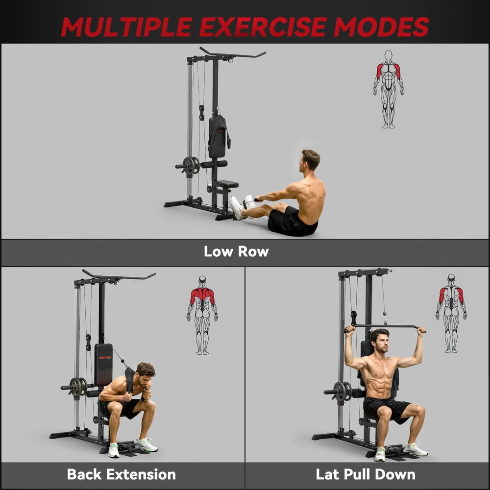 Barara King Barbell Rack with Adjustable Seat and Flip-Up Footplate, Squat Rack Barbell Bench Press for Home Gym, Black