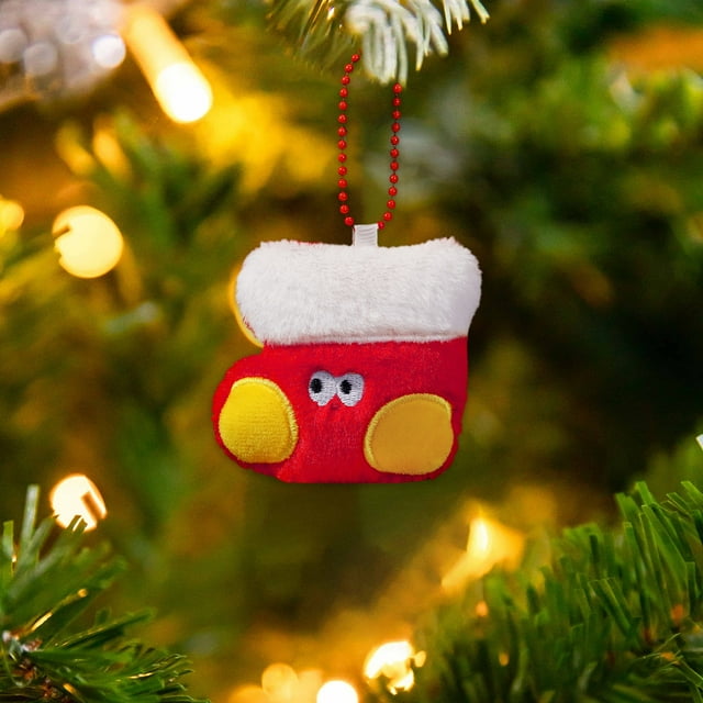 mfyjkho Adorno navideño de poliéster suave para árbol de Navidad, 7,5 x 7,3 cm, 1 unidad, perfecto para decoración navideña.