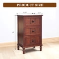 thumbnail image 3 of Vertical 3-Drawer Side Table with Storage, Narrow Desk for Living Room, Bedroom, Office & Entryway, Space-Saving Design, 15.7"D x 11.8"W x 26"H, Walnut, 3 of 7