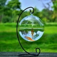 thumbnail image 4 of Round/Rectangle Shape Hanging Glass Aquarium Fish Tank Fish Bowl Transparent Vase Ornament With Rack Holder Home Decoration, 4 of 4