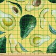 thumbnail image 2 of Ambesonne Avocado Fabric by the Yard Upholstery, Aquarelle Fruits Summer Art, 2 Yards, Pastel Yellow Emerald, 2 of 5