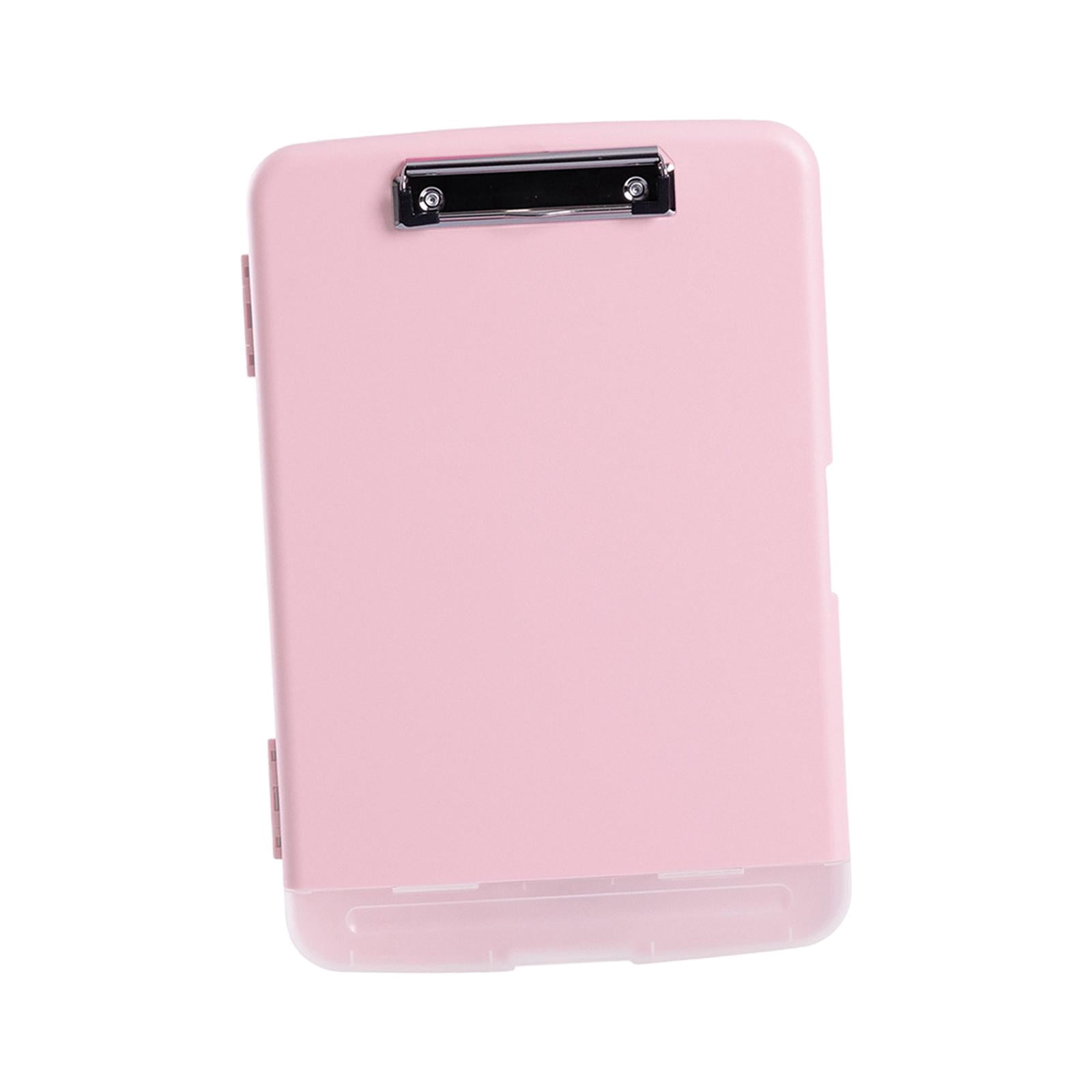 Colaxi Clipboard with Storage And Pen Holder, Clipboard Organizer in A4 Format, Dustproof Clipboard Folder Made of PP for pink