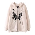 thumbnail image 3 of Dark hip hop gótico Harajuku Y2k estampado de mariposa cremallera Sudadera con capucha hombres y mujeres Harajuku chaqueta sudadera, 3 of 4