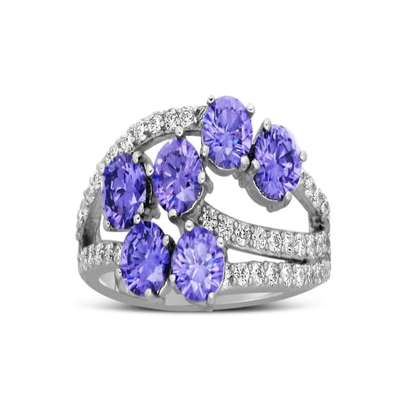 Unique 2 Carat Amethyst and Diamond Ring for Women