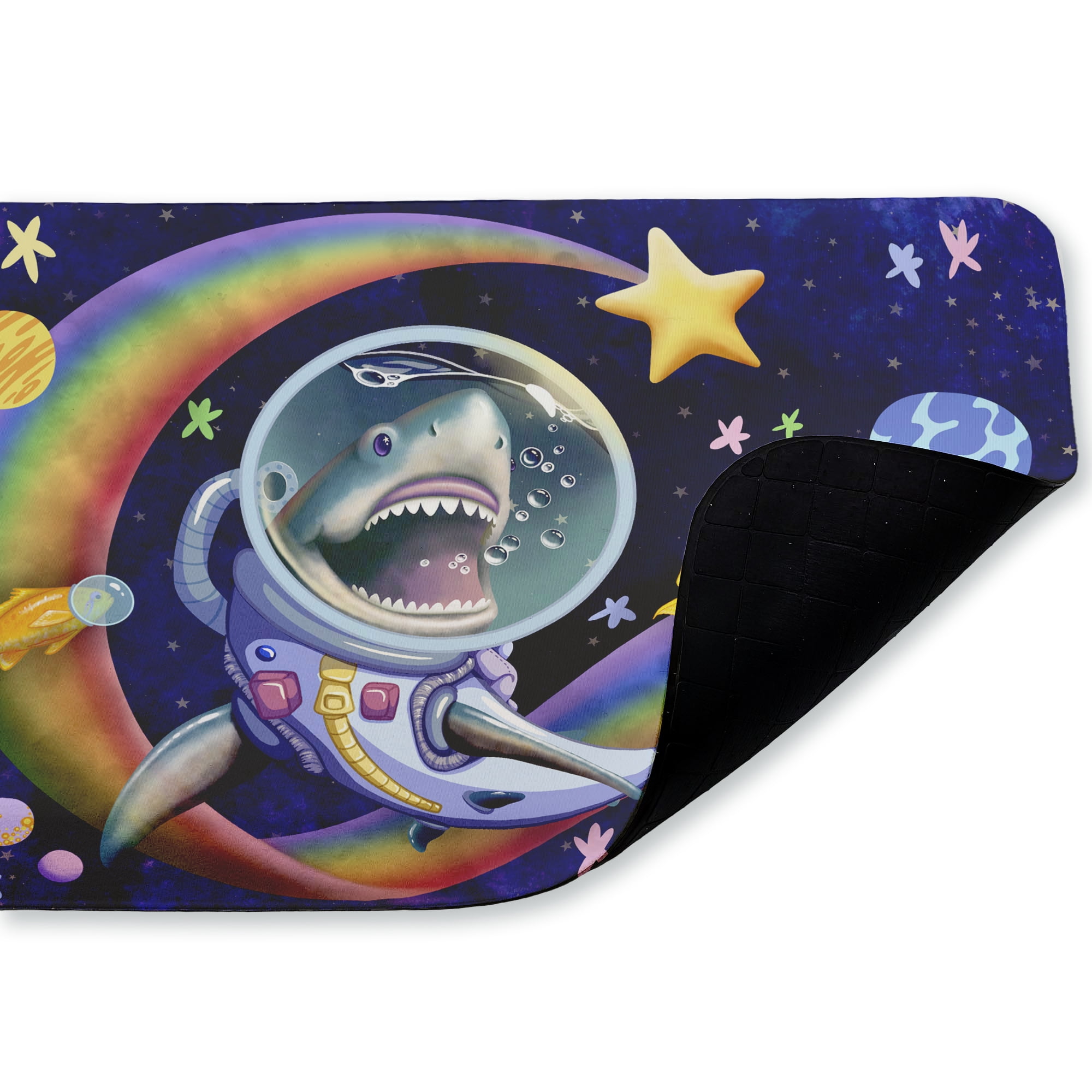Stupell Industries Shark in Outer Space Printed Anti-Fatigue Floor Mat, design by Carla Morrow