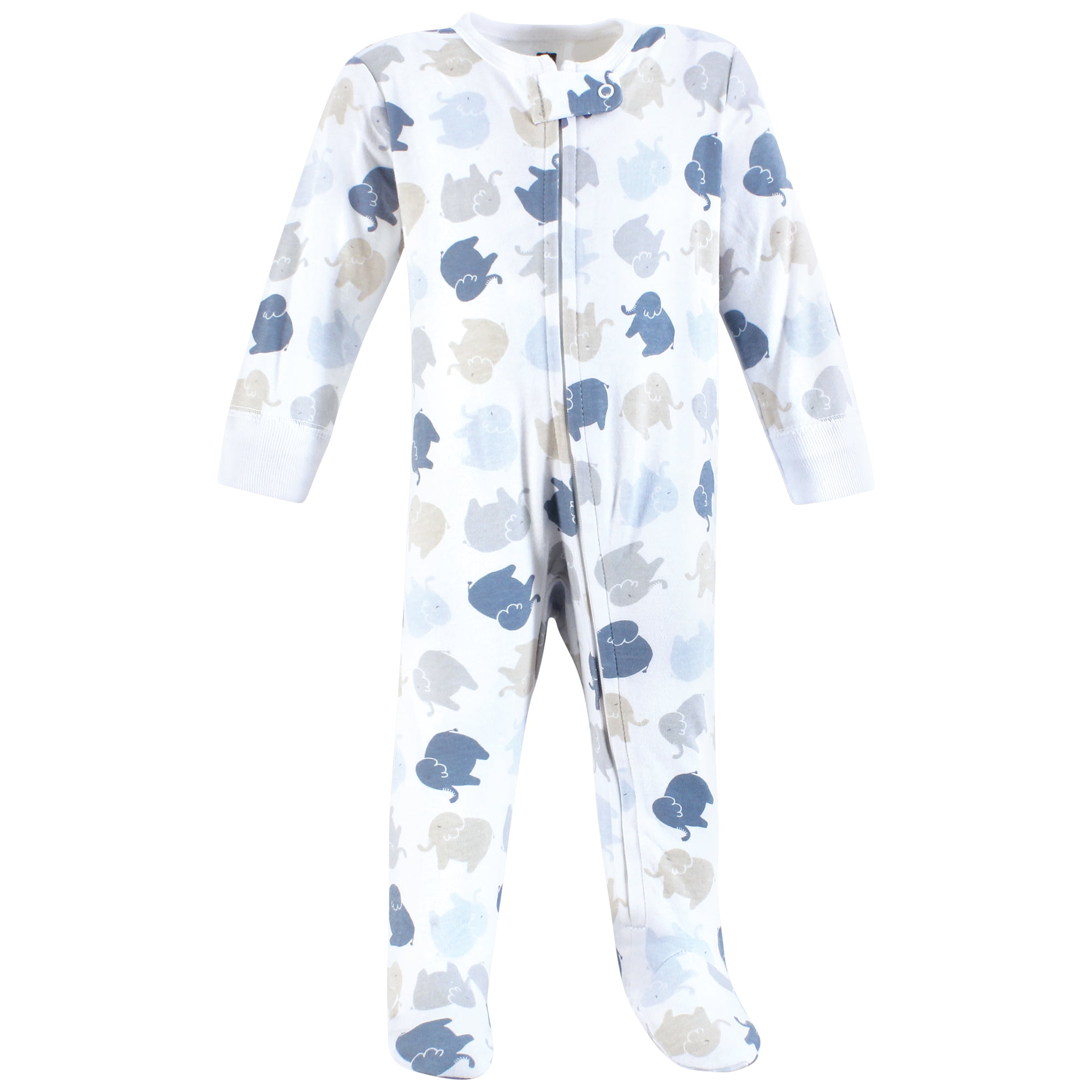 Hudson Baby Infant Boy Cotton Sleep and Play, Multi Color Boy Elephant, 0-3 Months