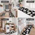 thumbnail image 5 of Black Daisy Flower Golden Centers Pattern Kitchen Rugs Sets Of 3,Kitchen Runner Rugs Non Skid Washable,Decorative Kitchen Floor Mats for Kitchen,Sink,Laundry,17"x30"+ 17"x47" + 17"x59", 5 of 6