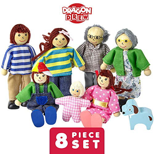 Doll House Shoppe 5 Toy Dragon Set different colors Micro-mini Miniature 