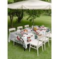 thumbnail image 3 of Outdoor Tablecloth with Umbrella Hole and Zipper, Grey Christmas Rectangle Table Cloth 54x80 Inch Waterproof Tablecloth, Snowman Xmas Tree Snowflake Winter Picnic Table Cover for Patio Camping, 3 of 7