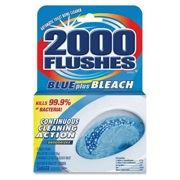 WD-40 2000 Flushes Blue/Bleach Bowl Cleaner Tablets - For Toilet Bowl - Concentrate - 3.50 oz (0.22 lb) - 1 Each WD-40 2000 Flushes Blue/Bleach Bowl Cleaner Tablets - For Toilet Bowl - Concentrate - 3.50 oz (0.22 lb) - 1 Each