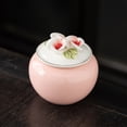 thumbnail image 2 of Shisuyan Pink Ceramic Tea Canister with Sealed Lid for Storage Kitchen Use 4.5 Inches, 2 of 9