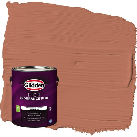 Glidden HEP Crushed Cinnamon / Orange Semi-Gloss Interior Paint with Primer, 1 Gallon