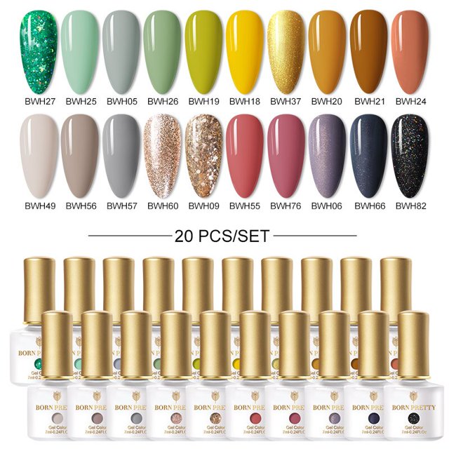 BORN PRETTY 7ml Nail Gel Polish Set Semi Permanent UV LED Gel Varnish Manicure UV Gel Polish Kit Soak Off Nail Gel Varnish Gong Bohan LED