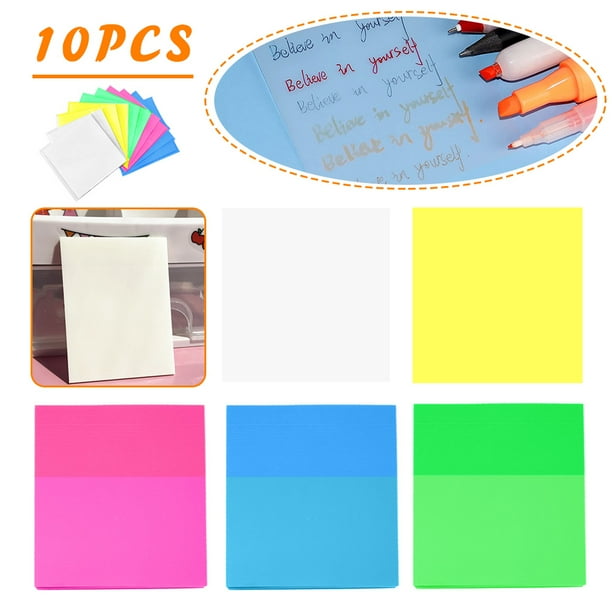 PENGXIANG 500 Sheets Transparent Sticky Notes 3x3" Waterproof Pad PET