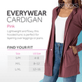 thumbnail image 2 of FITKICKS Everywear Lightweight Hooded Cardigan with Pockets, Pink Large/X-Large (Women's), 2 of 8