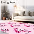 thumbnail image 2 of ODIKA 6'x9' Machine Washable Non-Slip Area Rug, Charming Floral Blossom Toilet Accessory Contour High Traffic Rug with Pad, Pink, 720615, 2 of 8