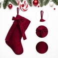 thumbnail image 5 of TETOU 18.9" Velvet Christmas Stockings, Extra Thick Large Bow Velvet Christmas Stockings for Fireplace Family Holiday Christmas Party Decorations(Burgundy), 5 of 7