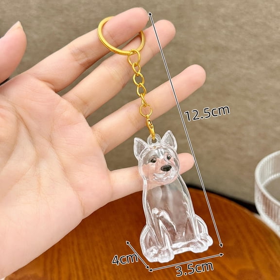 Cute Dog Hair Storage Box Memory Keychain Fur Container Keychain Pendant Transparent Capsule Souvenirs Dustproof Box Gift