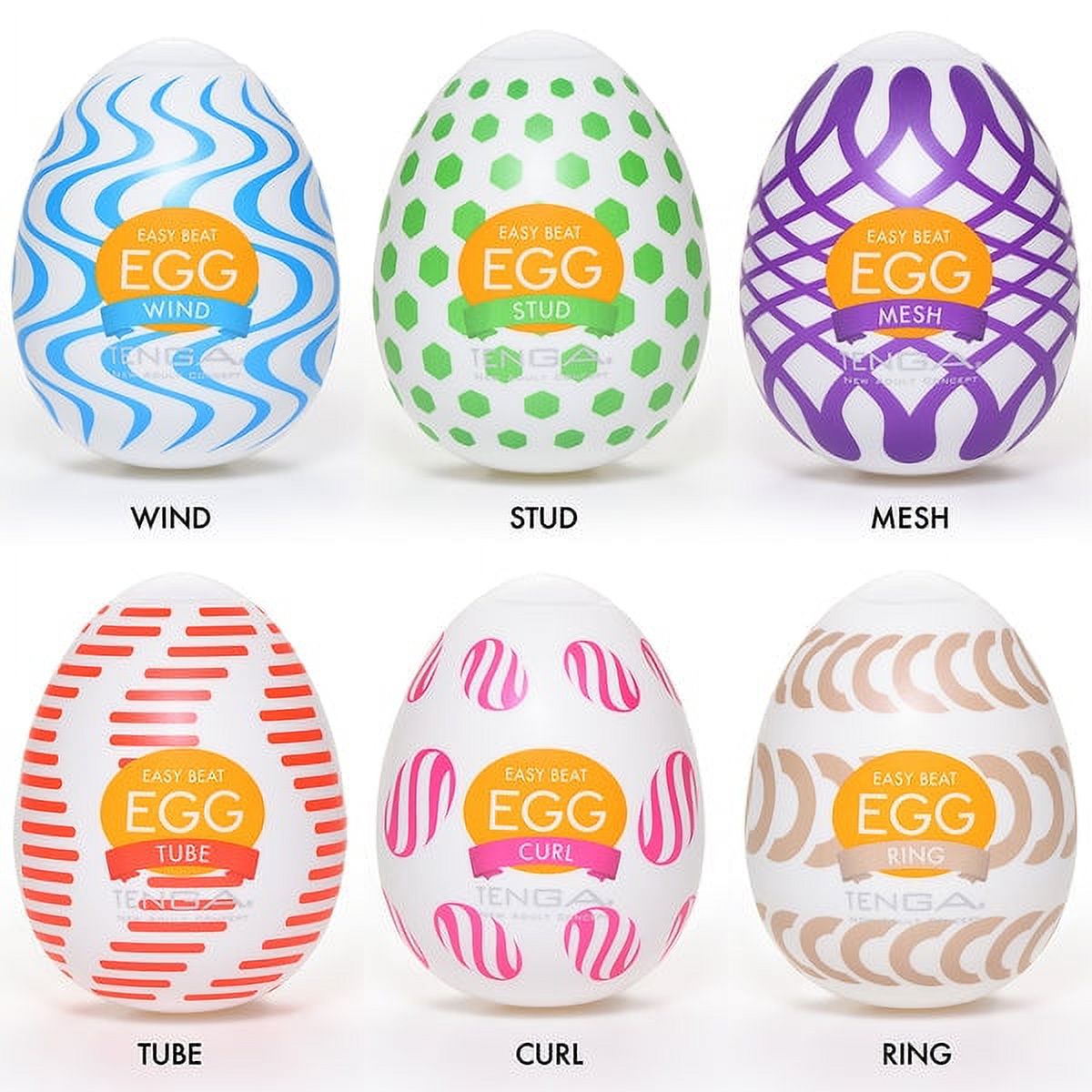 TENGA EGG Wonder Variety Pack 6 Pcs. Palm Size Ultra Stretchy Stroker for Masturbation and Foreplay