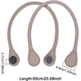 thumbnail image 2 of 2pcs PU Leather Bag Handles 25.5 Inch Imitation Leather Handbag Handles with Plastic Screw and Nuts Handmade Straw Bag Beach Bag Handles Straps for DIY Bag Making Accessories Gray, 2 of 5