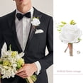 thumbnail image 3 of Jumpingount Ramillete de rosas blancas clásico y atemporal Ocasiones formales Ramilletes de boda delicados y refinados Ropa, zapatos y accesorios Miscelánea blanco, 3 of 6