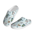 thumbnail image 2 of Daiia Winter Wonderland Light Blue Print Women’s Fuzzy Slippers Memory Foam Lightweight House Shoes Cozy Loafer Flannel House Shoes-37/38, 2 of 7