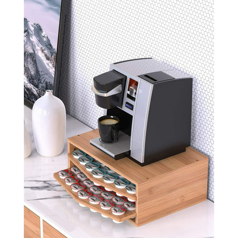 NHZ Coffee Pod Drawer Holder for K Cup, 2-Tier Coffee Pod Drawer Holder Organizer, No Assembly Required, K Cup Holder with 72 Capacity Capsule Pods.