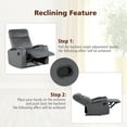 thumbnail image 6 of Costway Recliner Chair Single Sofa Lounger with Arm Storage & Cup Holder Grey, 6 of 11