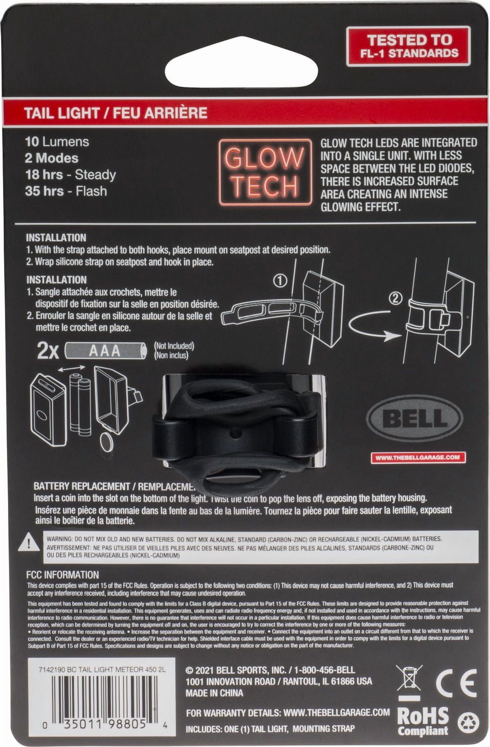 Feu arrière Meteor 450 COB de Bell Sports Feu arrière